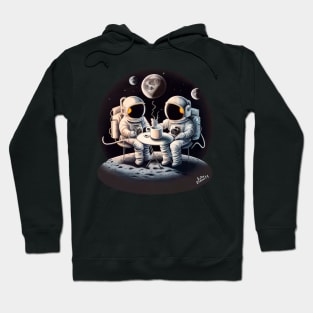 Astronauts drinking coffee in space Hoodie